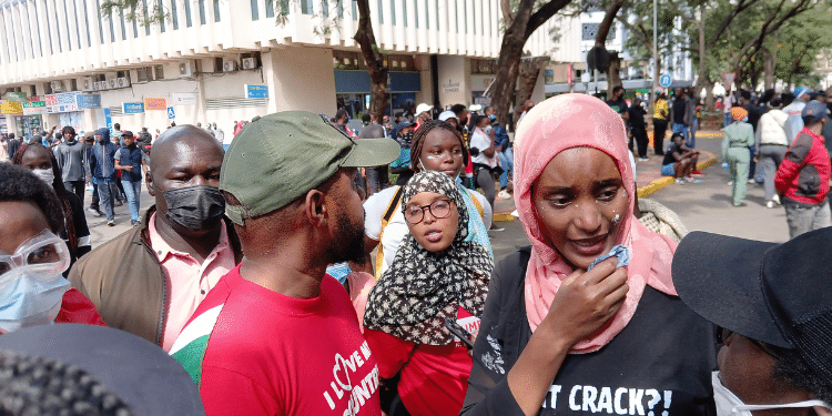 Activists Boniface Mwangi (Left) And Hanifa Farsafi Participate In The Anti-Finance Bill Protests On June 25, 2024. Photo/Tkt. Politics 