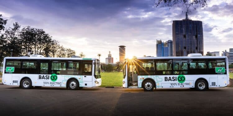 A Fleet Of Electric Vehicles By Basigo Being Launched In Kenya'S Capital City Nairobi.