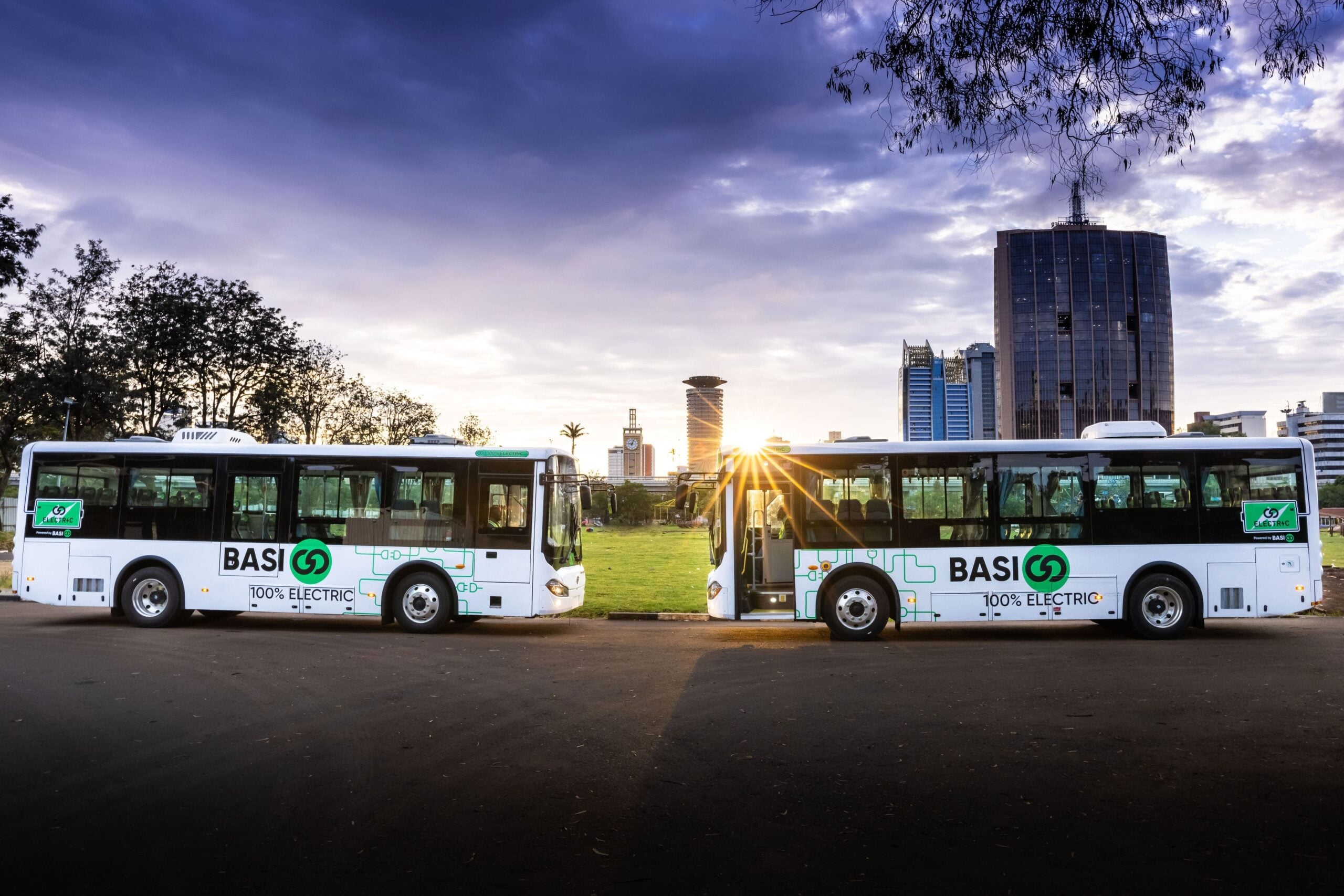 A Fleet Of Electric Vehicles By Basigo Being Launched In Kenya'S Capital City Nairobi.