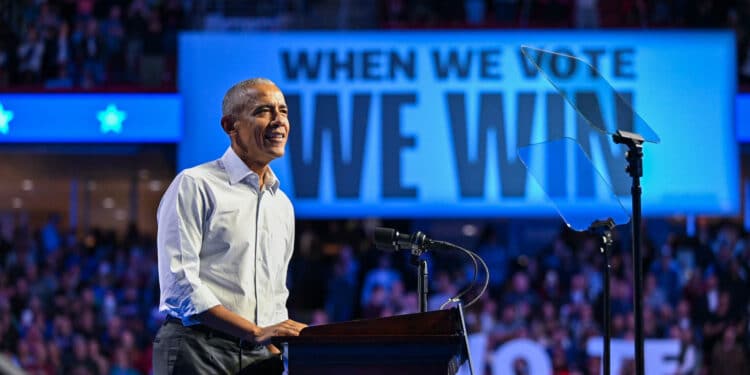 Obama, Kamala Harris Break Silence After Trump Shocker Former U.s President Barack Obama During Democrats Campaign In Philadelphia On October 29, 2024. Photo/ Obama X.