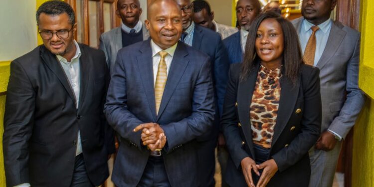 Deputy President Kithure Kindiki With Uda Secretary General Hassan Omar And Chairperson Cecily Mbarire During Nec Meeting On November 11, 2024. Photo/Uda. Deputy President Kithure Kindiki During Nec Meeting On November 11, 2024. Photo/Uda.