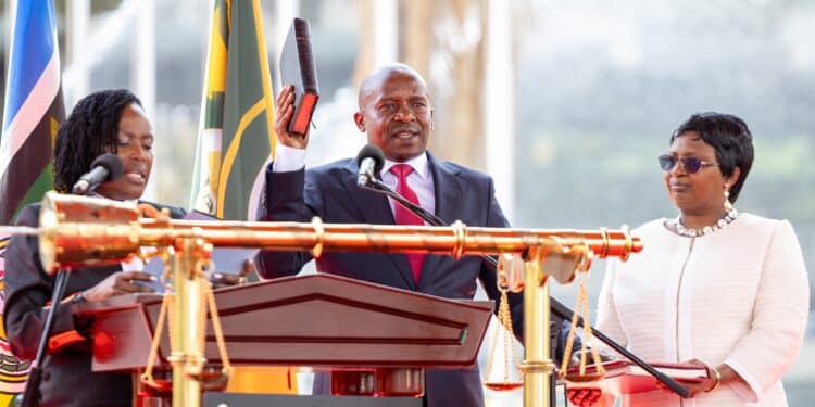 Kithure Kindiki Taking Oath As Deputy President At Kicc, Nairobi. Photo/Pcs. Politics 