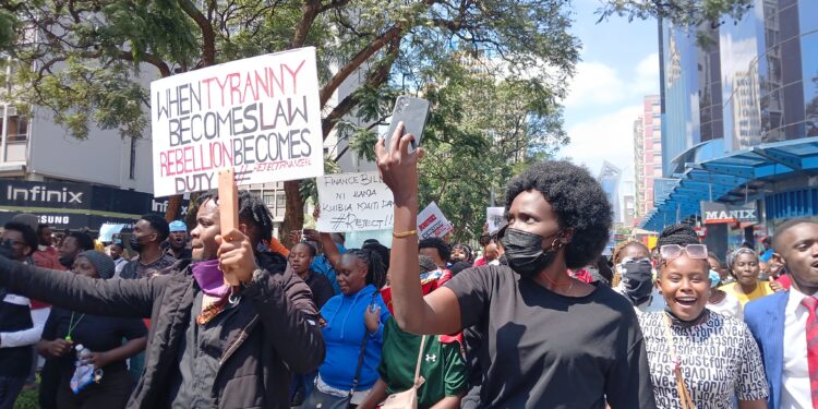 Gen Z Peter Macharia Protest In Nairobi On June 25 2024. Photo/Tkt