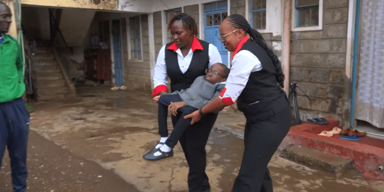 Kcse Candidate Takes Exams With An Oxygen Cylinder Terry Is Unable To Walk And Must Rely On A Hired Taxi To Get To School. Photo/ Citizen Digital