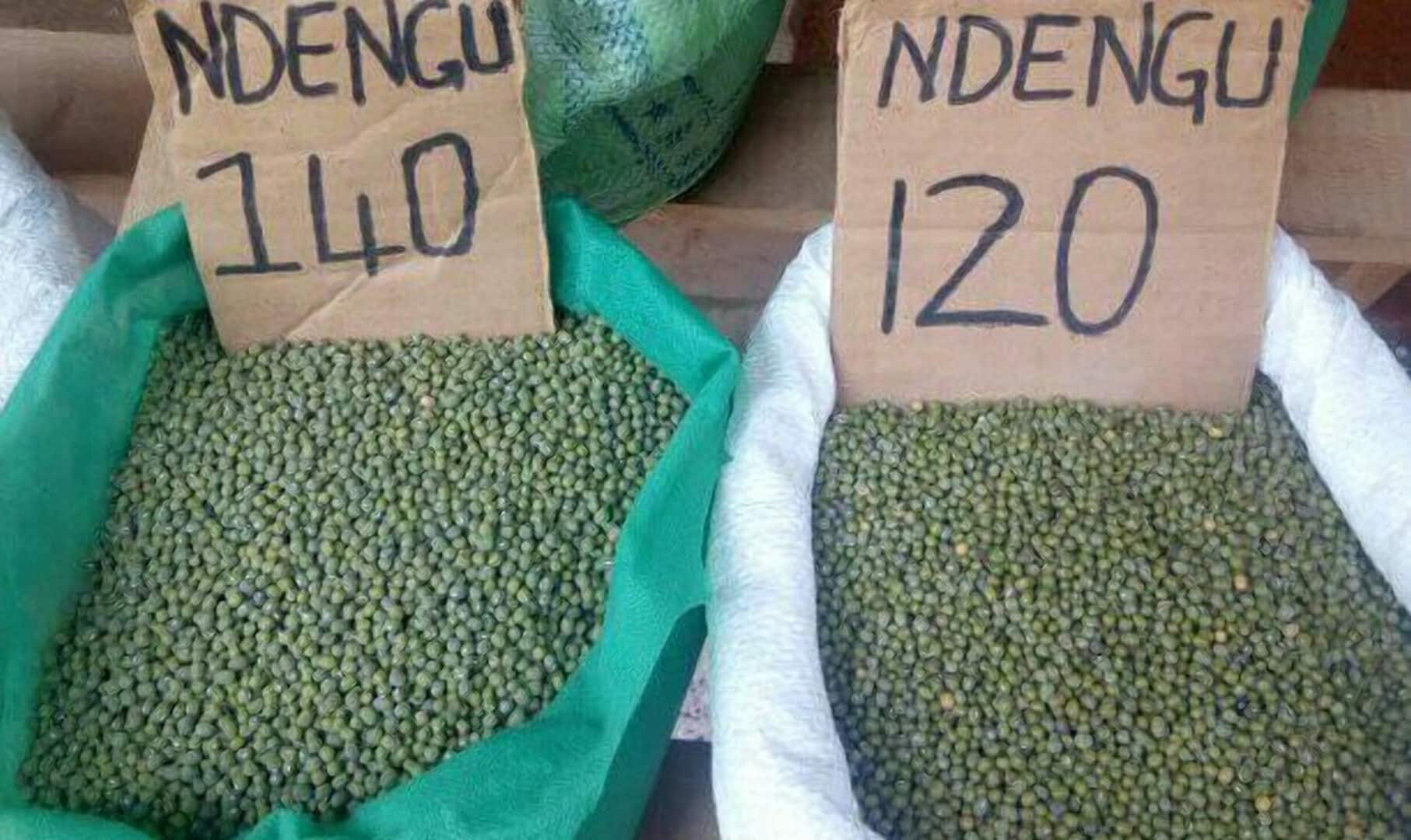 Mung Beans (Ndengu) Displayed For Sale At The Market. Scheduled Crop