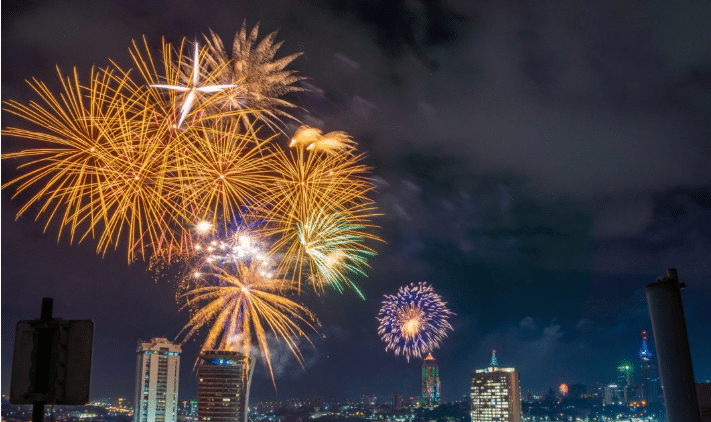 Fireworks Illuminate The Night Sky In Nairobi As Kenyans Ushered In The New Year On December 31, 2023. 