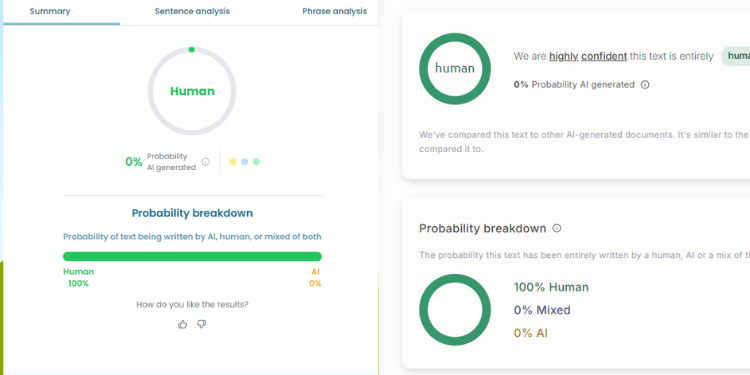 President William Ruto Text Ai Detector Results From Isgen Detector (Left) And Gptzero (Right). Photo/ Screengrab.