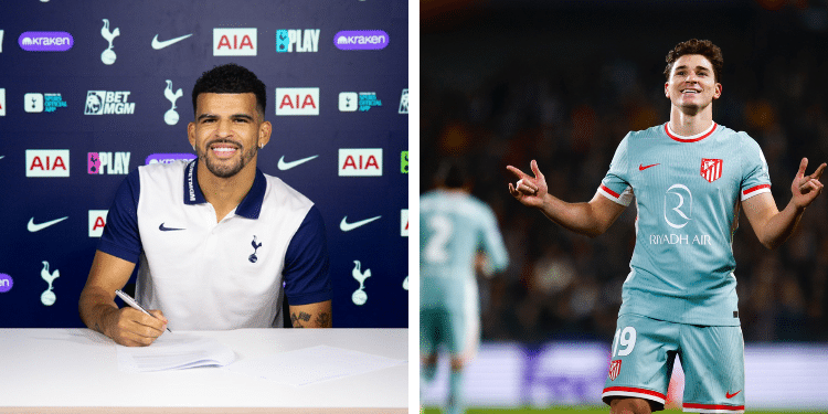Dominic Solanke (Left) And Julian Alvarez (Right). Photo: Dom And Julian X Accounts
