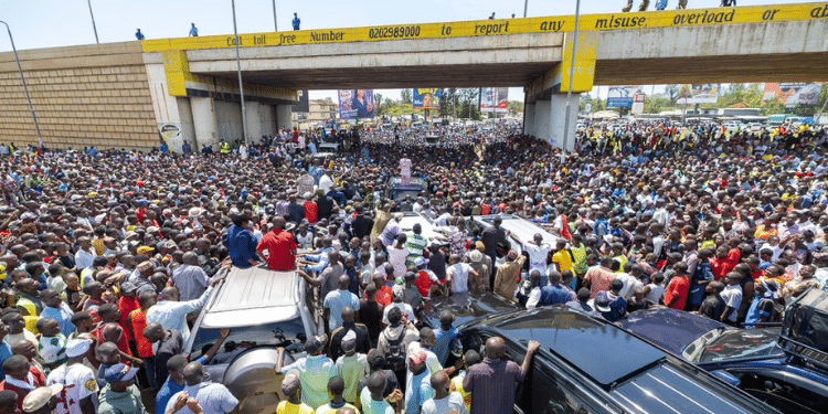 President Ruto Addressing A Crowd In Kisumu. Photo/ President Ruto X
