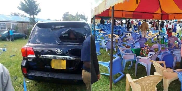 Screengrabs Of Gachagua'S Convoy Attacked In Limuru. Photo/ Ugc