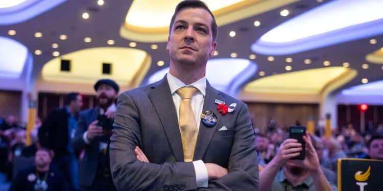 Donald Trump, Libertarian Presidential Candidate Chase Oliver Watches As The Results Of The Sixth Round Of Voting To Elect The Libertarian Party'S 2024 Presidential Nominee Are Announced During The Libertarian National Convention At The Washington Hilton On May 26, 2024. Francis Chung/Politico/Ap