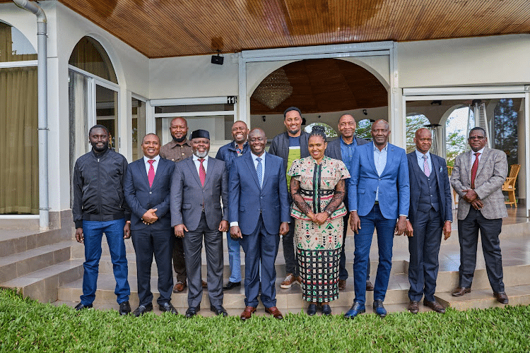 Former Deputy President Rigathi Gachagua Poses For A Photo Senators From The Mt Kenya Region After A Meeting On August 28, 2024. Photo/Gachagua X. Gachagua