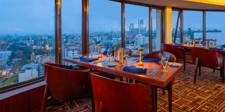 Discover Mövenpick Nairobi And Its Iconic Restaurant Giving 360 Degree Views Of The City The View Restaurant Inside The View Section Inside Mövenpick Hotel In Nairobi.