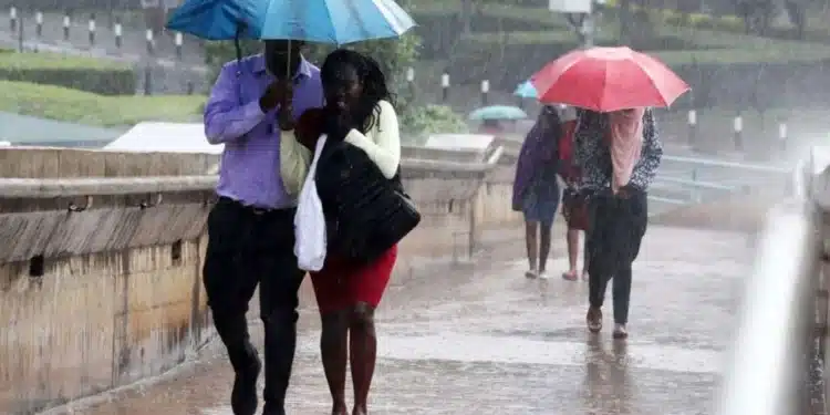 Nairobi Braces For Rain And Storm After Dry Spell Pedestrians Share An Umbrella At The University Of Nairobi Footbridge On Jan 27, 2020. Photo | Nation Weather