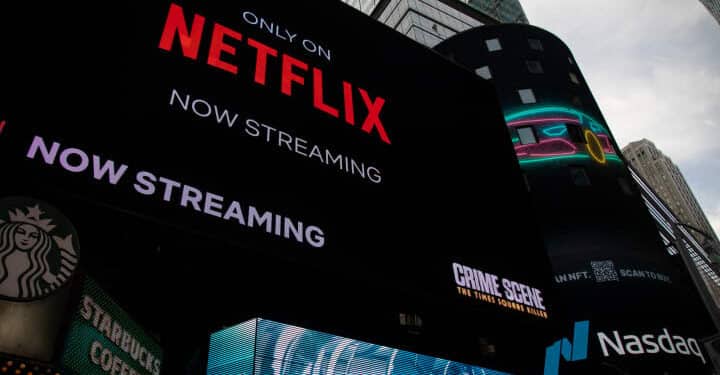 Netflix Signage In New York On January 21,2022. Netflix Signage In New York On January 21,2022. Netflix Signage In New York On January 21,2022. 