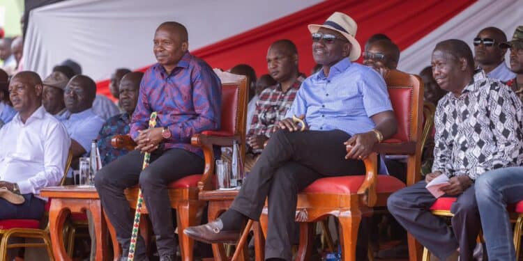 Ruto Makes Correction Hours After Cabinet Reshuffle President William Ruto With Dp Kithure Kindiki During The Annual Kimalel Goat Auction, Baringo County On December 17, 2024. Photo/Pcs.