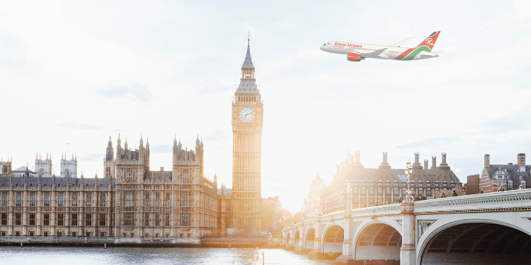 A Kq Plane Overlooking London. Photo/Kenya Airways
