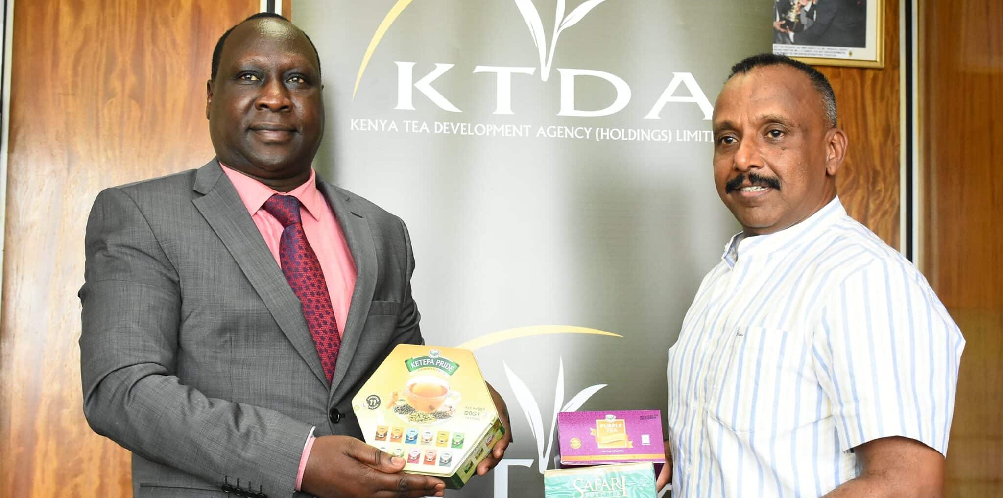 Ktda Announces Auction Of Vehicles For As Low As Ksh400K; How To Buy Ambassador/High Commissioner To Kenya, Kana Kananathan (Right) Receives A Token Of Appreciation From Ktda Group Ceo, Wilson Muthaura . Photo/ Ktda