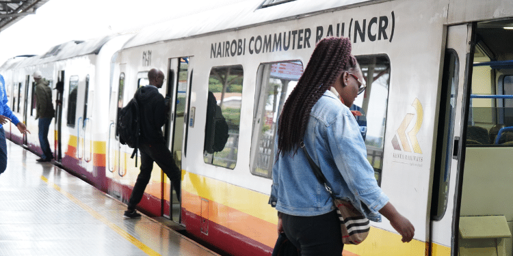 Kenya Railways Announces New Fare Prices Ahead Of Festive Season Passengers Board A Train. Photo/Krc