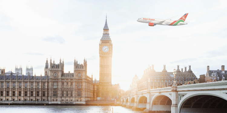 A Kq Plane Overlooking London. Photo/Kenya Airways
