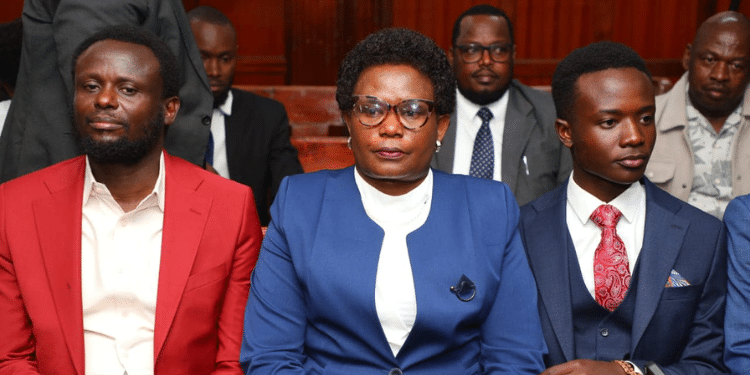 Meru Governor Kawira Mwangaza And His Husband Murega Baichu At Milimani Law Courts. Photo/Kawira Fb