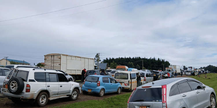 A Traffic Jam Along Nairobi-Nakuru Highway On December 20, 2024. Photo/St. Johns Ambulance Kenya.