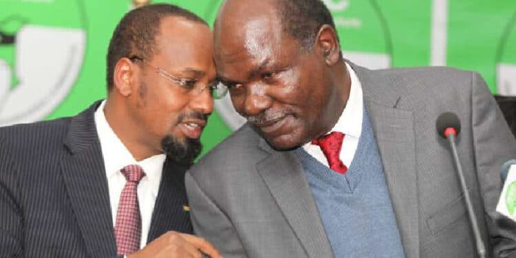 Ruto, Former Iebc Chairman Wafula Chebukati And Commissioner Boya Molu During A Media Briefing On August 13, 2022. Photo/ Jonah Onyango, Standard.