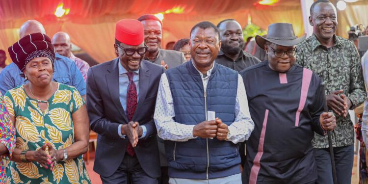 Moses Wetang'Ula And Other Leaders During His Mother'S Requiem Mass At Our Home In Mukhweya Village Kabuchai Constituency. Photo/ Wetang'Ula