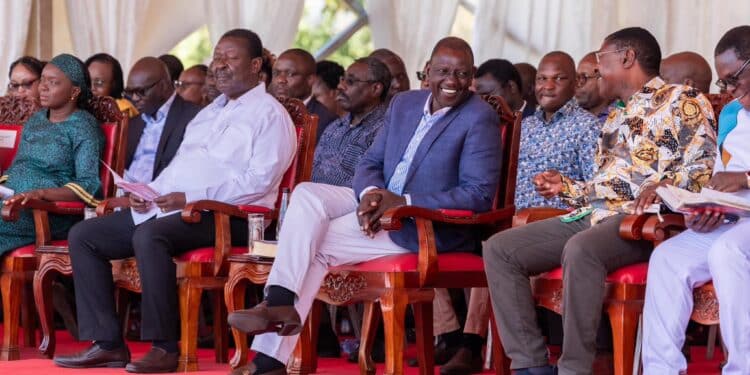 President William Ruto, Prime Cs Musalia Mudavadi And National Assembly Speaker Moses Wetangula During An Interdenominational Prayer Service Held At Cheptais High School In Cheptais Sub-County, Bungoma County On January 19, 2025. Photo/Pcs.