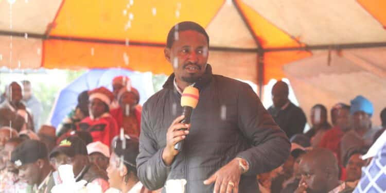 Bishop Forces Ruto Ally To Cut Short Speach After Attacking Uhuru Laikipia East Mwangi Kiunjuri Address Residents Of Wiyumiririe Areas In Ngobit Location, Laikipia East Constituency On January 27,2025. Photo/ Kiunjuri Fb.