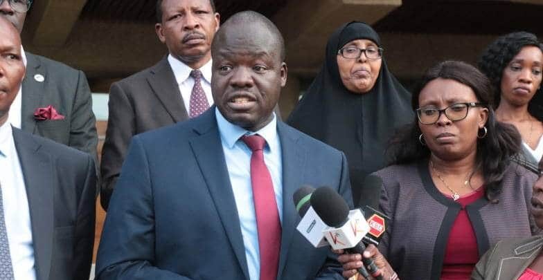 Iebc Select Panel Chair Nelson Makanda, His Deputy Charity Kisotu And Other Members And Other Mambers Addressing The Press. Photo/ Standard