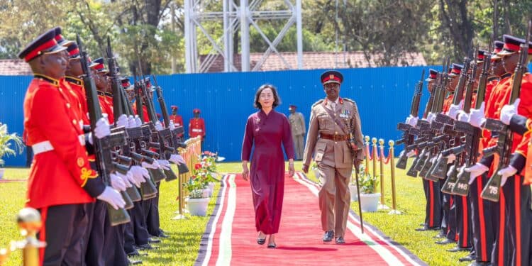 Chinese Ambassador To Kenya Guo Haiyan, At State House, Nairobi. Photo/Pcs