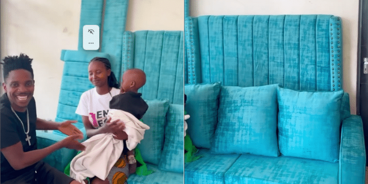 Collage Of Eric Omondi And Faith Kathambi With The Donated Furniture. Photo/Eric Screengrab Ig