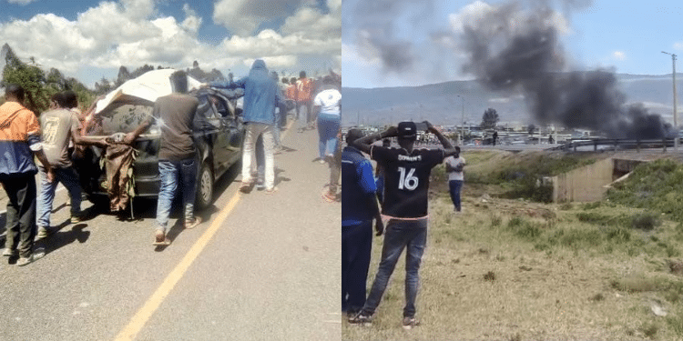 Protestesters In Molo After Finding The Body Of Raymond Otieno. Photo/The Star