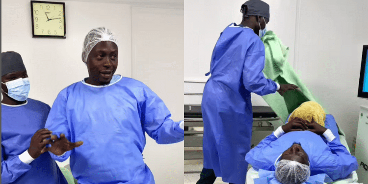 Collage Of Obinna Undergoing Surgery. Photo/Obinna Ig Screengrab
