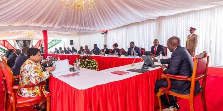 President William Ruto Chairing A Cabinet Meeting. Photo Pcs