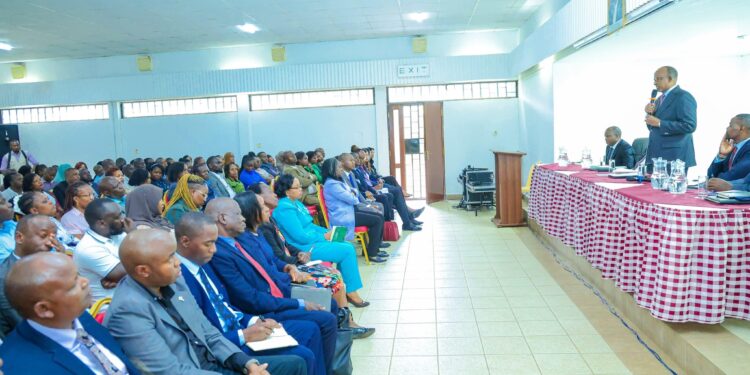 Duale Adressing Former Kwta Employees At The Kenya Meteorological Department (Kmd) Headquarters In Nairobi On Wednesday January 22, 