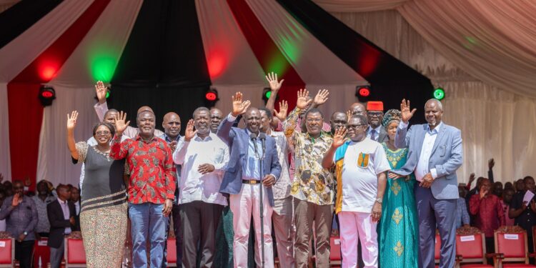President William Ruto, Prime Cs Musalia Mudavadi And National Assembly Speaker Moses Wetangula During An Interdenominational Prayer Service Held At Cheptais High School In Cheptais Sub-County, Bungoma County On January 19, 2025. Photo/Pcs.