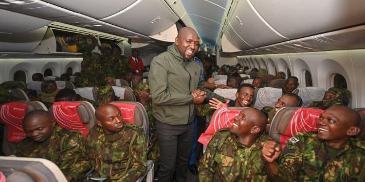 Cs Kipchumba Murkomen Lists 6 Updates On Police After Landing In Haiti Interior Cabinet Secretary Kipchumba Murkomen Seeing Off Police Officers Deployed To Haiti At Jkia.