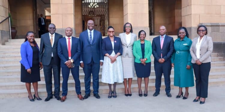 Caj Chairperson Charles Dulo (4Th From Left) And Cj Martha Koome (5Th From Left). Photo/Caj.