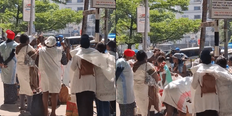 Dci, Women Dressed In Sacks Assemble In Nairobi Cbd To Protest Against Abductions