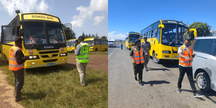 Ntsa Officials And Police Officers Conduct Safety Checks On School Buses. 