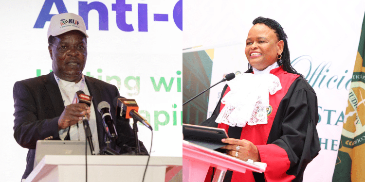 A Photo Collage Of Eacc Chairperson David Oginde And Chief Justice Martha Koome. Photo/Eacc/Jsc.