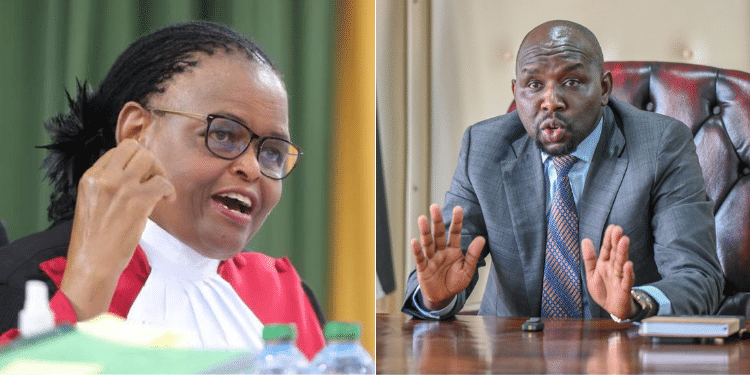 A Collage Of Cj Martha Koome Andinterior Cs Kipchumba Murkomen. Photo/ Jsc, Murkomen
