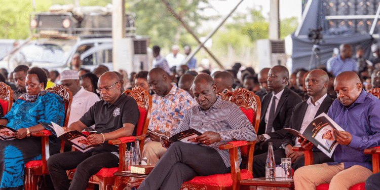 President William Ruto, Senate Speaker Amason Kingi, Deputy President Kithure Kindiki Among Other Leaders At The Burial. Photo/Citizen