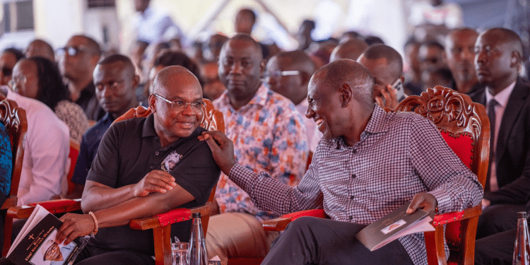 Senate Speaker Amason Kingi Talking With President William Ruto. Photo/Citizen