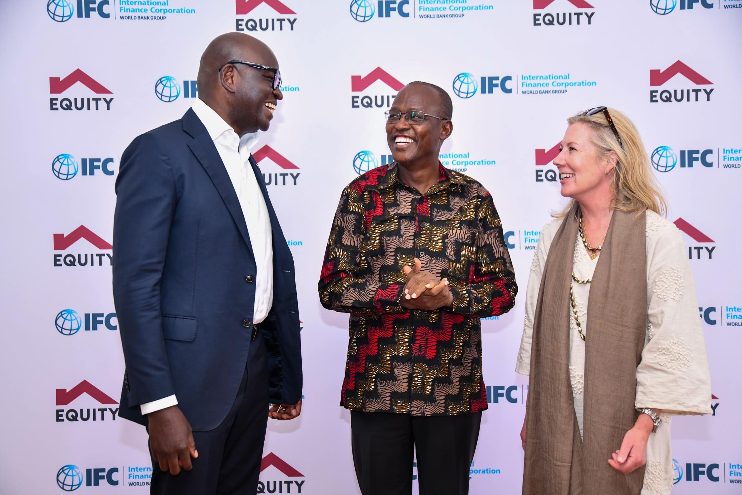 (L-R) Equity Bank Md Moses Nyabanda, Turkana County Governor H.e Hon. Jeremiah Lomorukai And Ifc Regional Director For Eastern Africa Mary Peschka,.Photo/ File