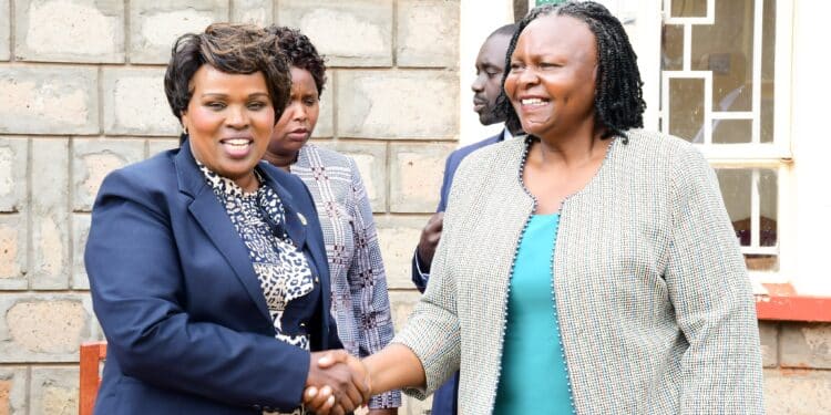 Mary Chebukati With Elgeyo Marakwet Dep. Gov. Prof. Grace Cheserek, Cec Finance &Amp; Kdsp Ii National Program Coordinator. Photo/ Cra