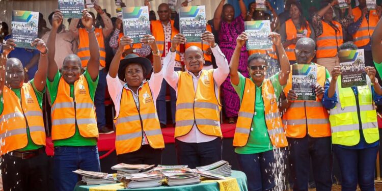 Dp Kithure Kindiki Alongside Other Leaders During The First Embu County Boda Boda Summit And Launch Of The Strategic Plan 2024-2027 In Embu County. On February 1, 2025. Photo/Dpcs. Uwezo Fund