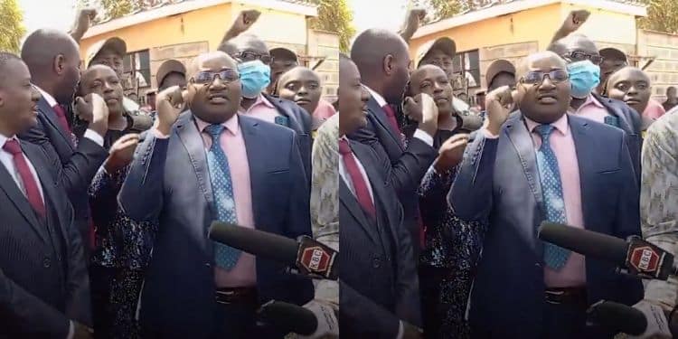 Juaj Mp And Comrades Outside Kiambu Law Courts. 